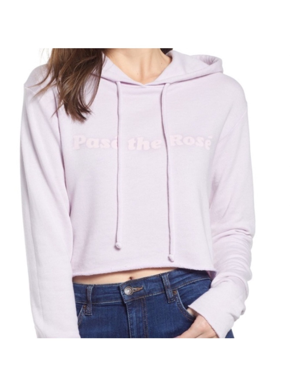 WILDFOX Crop Hoodie “Pase the Rose” Small